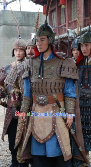 Ancient Chinese Han Dynasty General Han Xin Replica Costume Helmet and Armour for Men