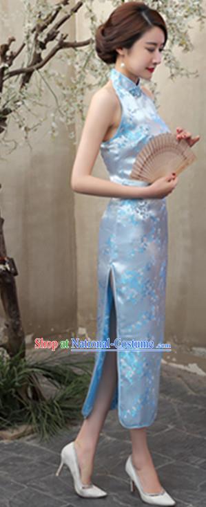 Traditional Ancient Chinese Young Women Cheongsam Dress Republic of China Tangsuit Stand Collar Blouse Dress Tang Suit Clothing