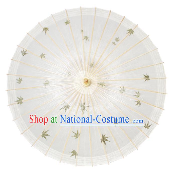 Chinese Traditional Artware Paper Umbrella Classical Dance Printing Maple Leaf Oil-paper Umbrella Handmade Umbrella