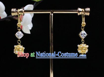 Chinese Handmade Classical Accessories Crystal Earrings Hanfu Eardrop for Women