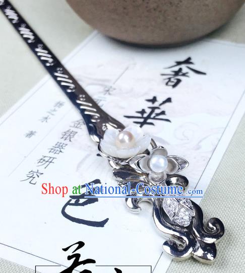 Chinese Handmade Classical Hair Accessories Pearl Lotus Hairpins Hair Stick for Women