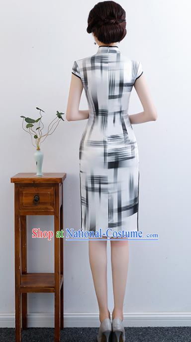 Traditional Ancient Chinese Young Women Cheongsam Dress Republic of China Tangsuit Stand Collar Blouse Dress Tang Suit Clothing