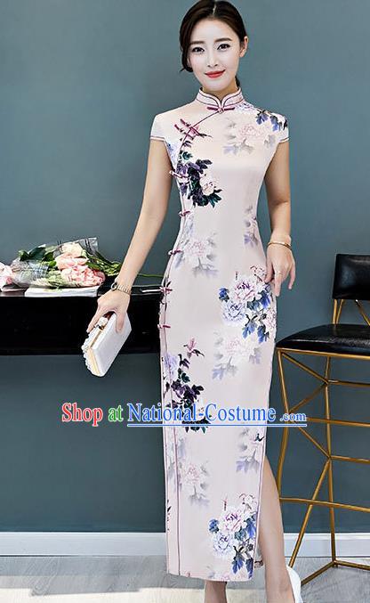 Traditional Ancient Chinese Young Women Cheongsam Dress Republic of China Tangsuit Stand Collar Blouse Dress Tang Suit Clothing