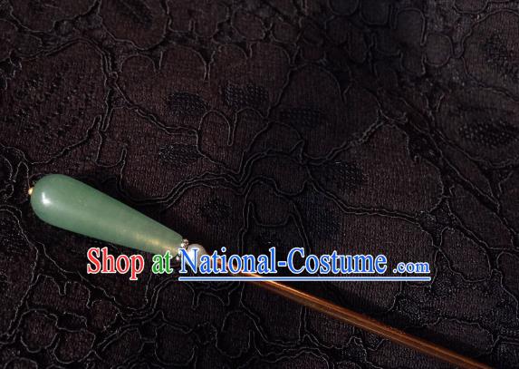 Traditional Chinese Ancient Hair Accessories Hair Clip Green Jade Hanfu Hairpins for Women