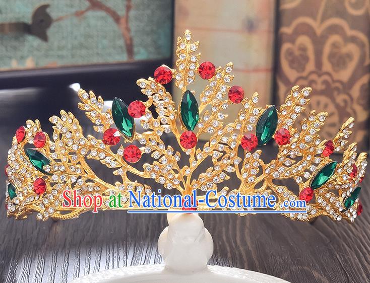 Handmade Bride Wedding Hair Accessories Baroque Crystal Royal Crown for Women