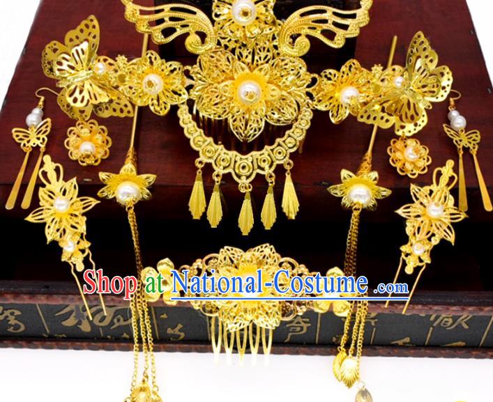 Traditional Chinese Ancient Hair Accessories Phoenix Coronet Hanfu Hairpins for Women