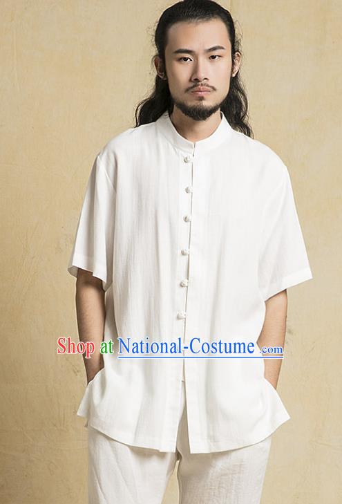 Top Grade Kung Fu Costume Martial Arts Training Plated Buttons White Suits Gongfu Wushu Tang Suit Clothing for Men