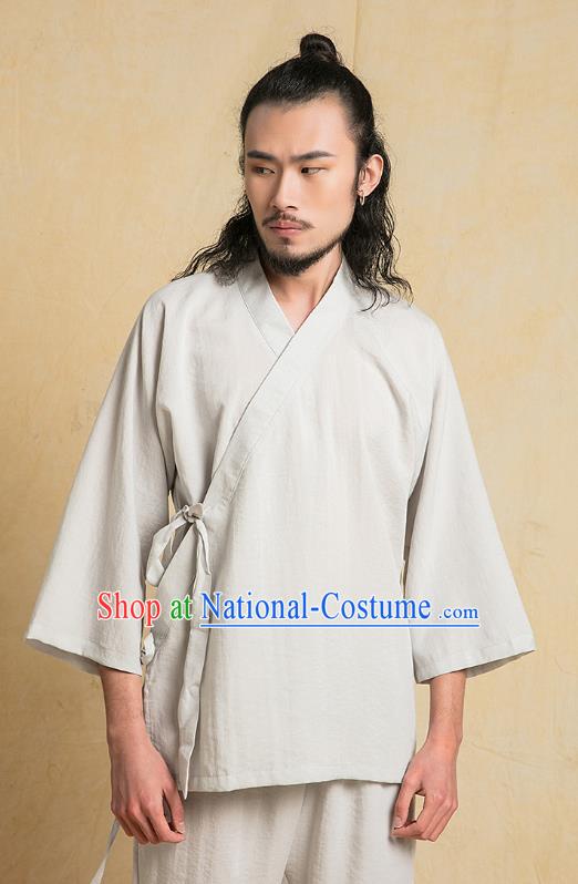 Chinese Kung Fu Grey Costume Martial Arts Training Clothing Gongfu Wushu Tang SuitsTai Chi Suits for Men