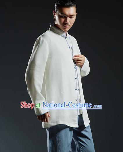 Chinese Kung Fu Costume Plated Buttons Shirts Martial Arts Gongfu Wushu Tang SuitsTai Chi Clothing for Men