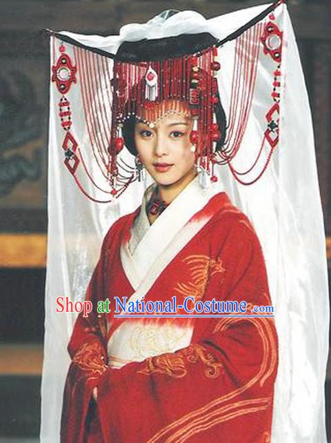 Chinese Ancient Qin Dynasty Palace Lady Wedding Hanfu Dress Replica Costume for Women