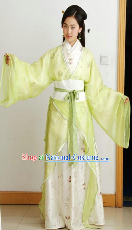 Traditional Chinese Ancient Costume Qin Dynasties Hanfu Clothing