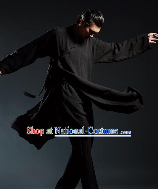 Top Grade Kung Fu Costume Martial Arts Training Black Uniform Gongfu Wushu Tang Suit Clothing for Men