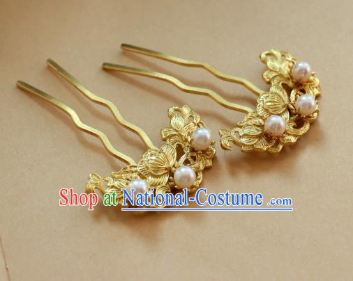 Traditional Chinese Ancient Pearls Hairpin Classical Hair Accessories Handmade Hairpins for Women