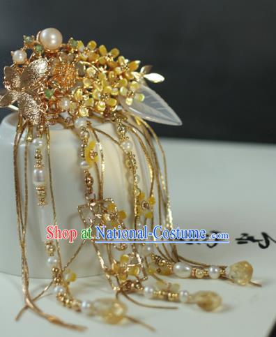 Traditional Chinese Ancient Long Tassel Hair Claws Classical Hair Accessories Handmade Hairpins for Women