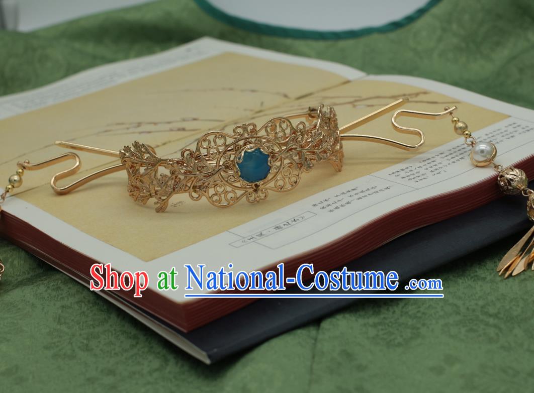 Traditional Chinese Ancient Hairdo Crown Classical Hair Accessories Handmade Tassel Hairpins for Women