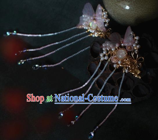 Traditional Chinese Ancient Butterfly Hair Clips Hair Accessories Handmade Hanfu Hairpins for Women