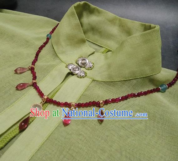 Traditional Chinese Ancient Handmade Necklace Hanfu Red Beads Necklets for Women