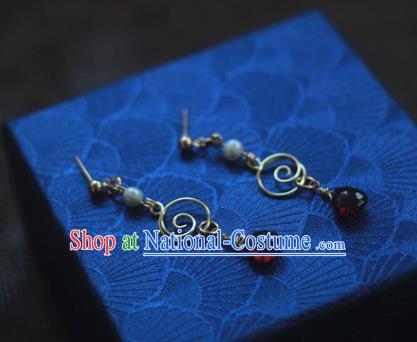 Traditional Chinese Ancient Handmade Hanfu Earrings Classical Eardrop for Women