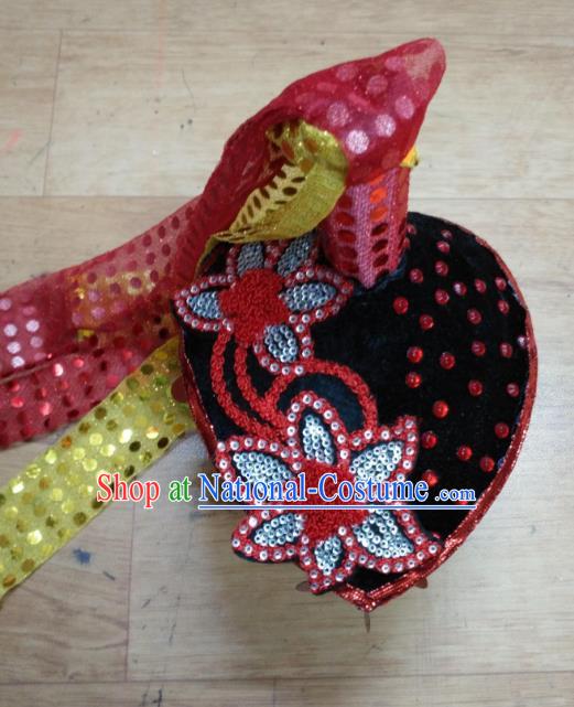 Chinese Classical Dance Hair Accessories Traditional Folk Dance Drum Dance Hats Headwear for Women