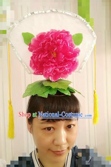 Chinese Ancient Palace Lady Hair Accessories Traditional Folk Dance Yanko Dance Hats Headwear for Women