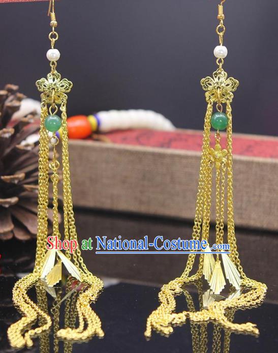 Chinese Traditional Classical Accessories Long Tassel Earrings Headwear for Women