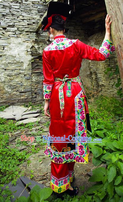 Traditional Chinese Miao Nationality Dance Clothing Hmong Ethnic Minority Costumes and Headwear