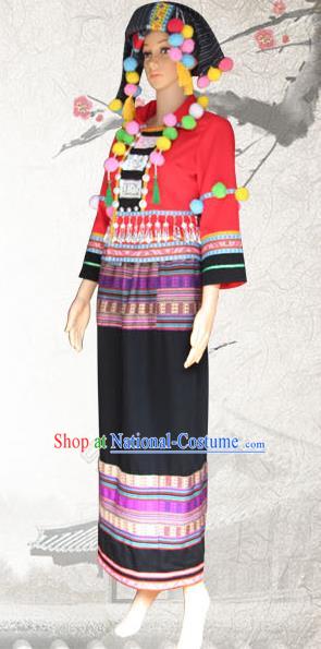 Traditional Chinese Miao Nationality Dance Clothing Hmong Ethnic Minority Costumes and Headwear