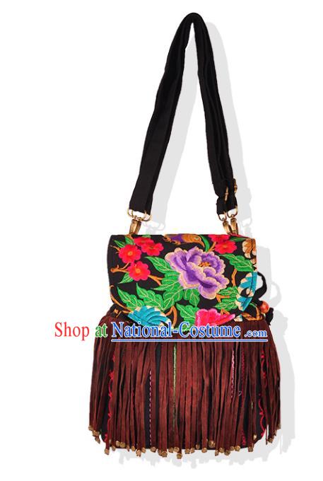 Chinese Traditional Embroidery Craft Embroidered Tassel Bags Handmade Handbag for Women