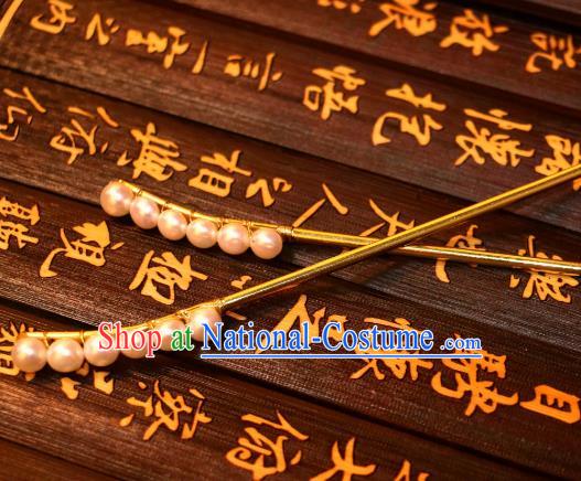 Chinese Traditional Ancient Hair Accessories Classical Pearls Hair Stick Hanfu Hairpins for Women