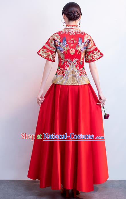 Traditional Chinese Wedding Costumes Traditional Xiuhe Suits Ancient Chinese bridal Full Dress