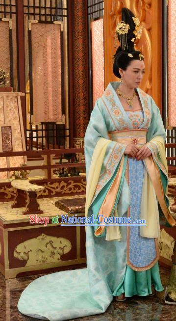 Chinese Ancient Palace Lady Trailing Hanfu Dress Tang Dynasty Imperial Princess Taiping Embroidered Costumes for Women