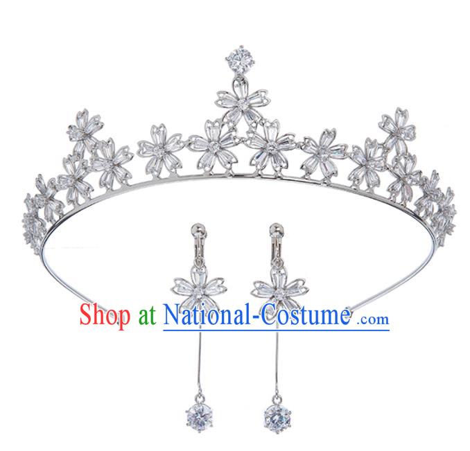 Baroque Bride Hair Accessories Classical Zircon Royal Crown Princess Imperial Crown Headwear for Women