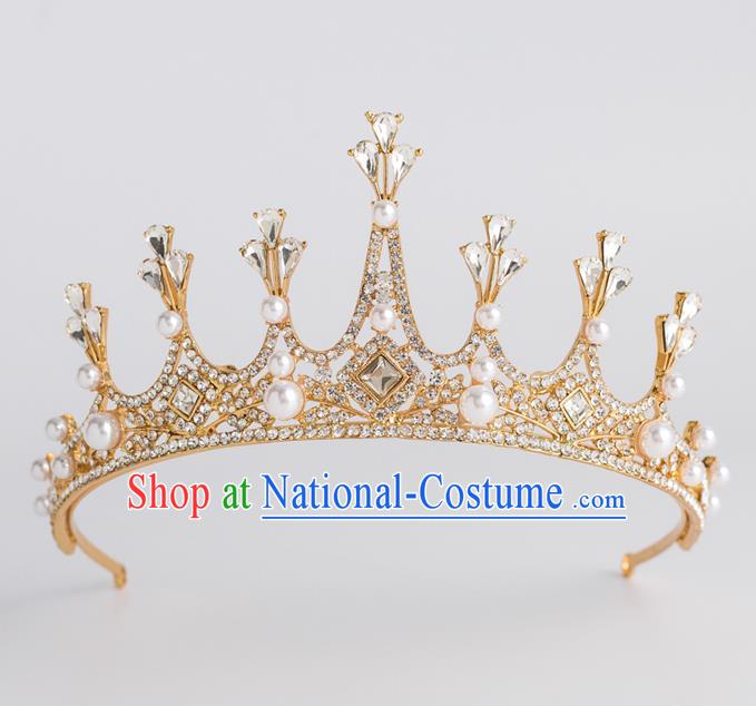 Baroque Bride Hair Accessories Classical Wedding Royal Crown Princess Imperial Crown Headwear for Women