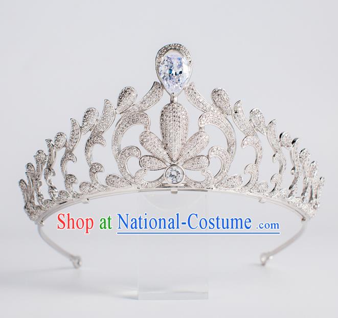 Baroque Bride Hair Accessories Classical Wedding Royal Crown Zircon Imperial Crown Headwear for Women