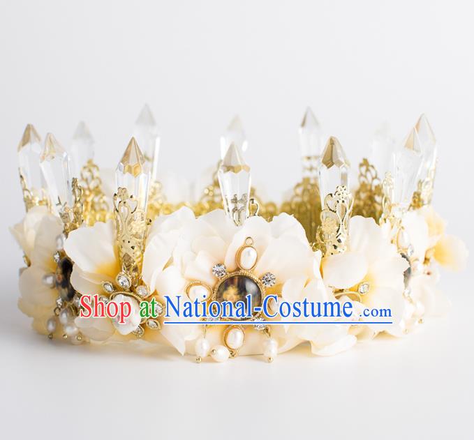 Baroque Bride Hair Accessories Classical Wedding Royal Crown Retro Imperial Crown Headwear for Women