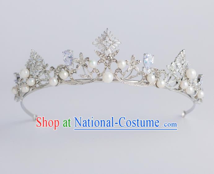 Baroque Bride Hair Accessories Classical Royal Crown Zircon Imperial Crown Headwear for Women