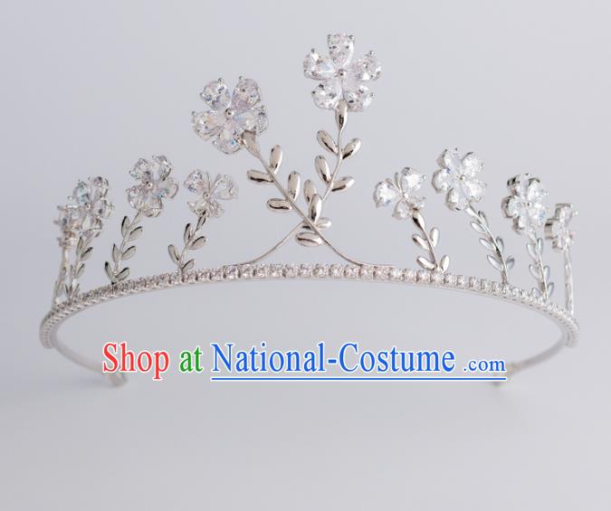 Baroque Bride Hair Accessories Classical Zircon Flowers Royal Crown Princess Imperial Crown Headwear for Women