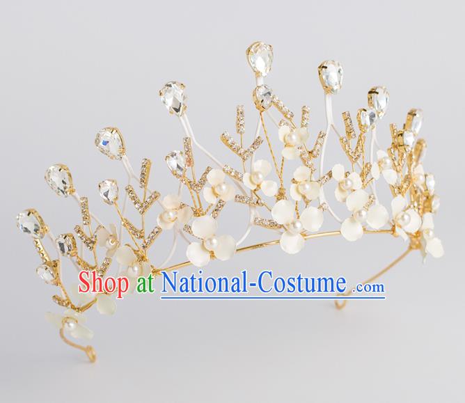 Baroque Princess Golden Royal Crown Bride Classical Hair Accessories Wedding Crystal Imperial Crown for Women