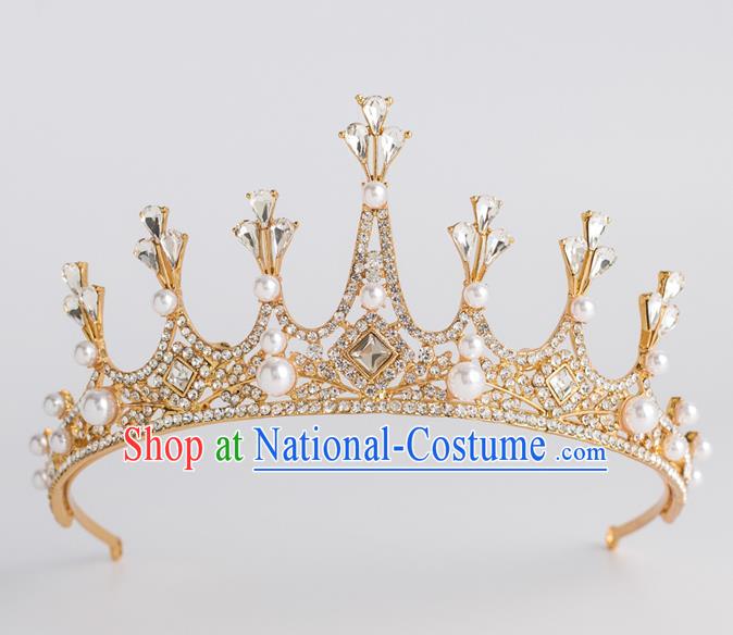 Baroque Princess Golden Royal Crown Bride Classical Hair Accessories Wedding Imperial Crown for Women