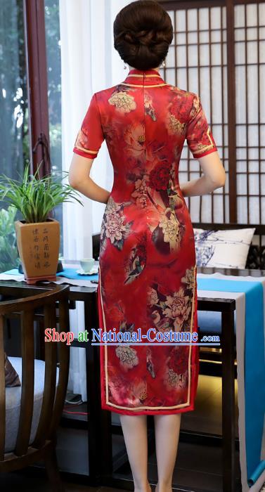 Traditional Ancient Chinese Young Women Cheongsam Dress Republic of China Tangsuit Stand Collar Blouse Dress Tang Suit Clothing