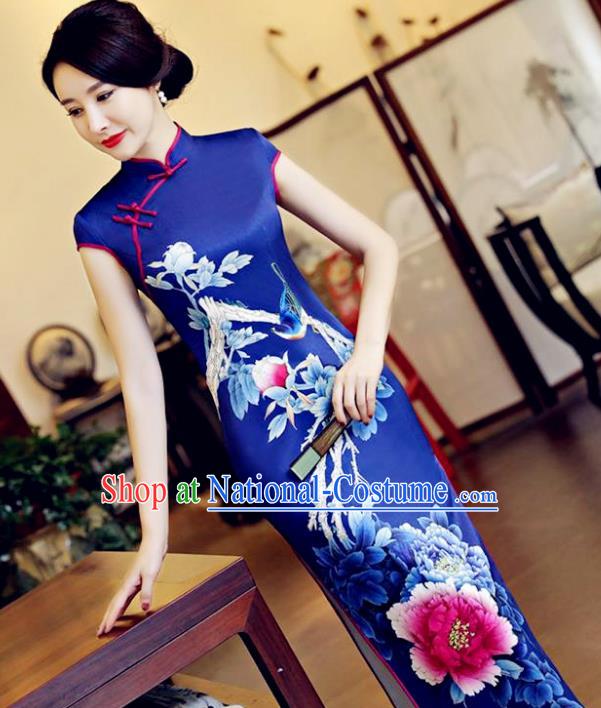 Traditional Ancient Chinese Young Women Cheongsam Dress Republic of China Tangsuit Stand Collar Blouse Dress Tang Suit Clothing