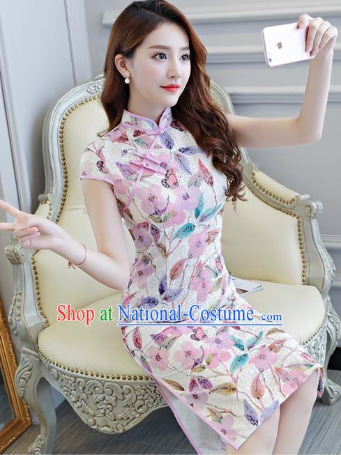 Traditional Ancient Chinese Young Women Cheongsam Dress Republic of China Tangsuit Stand Collar Blouse Dress Tang Suit Clothing