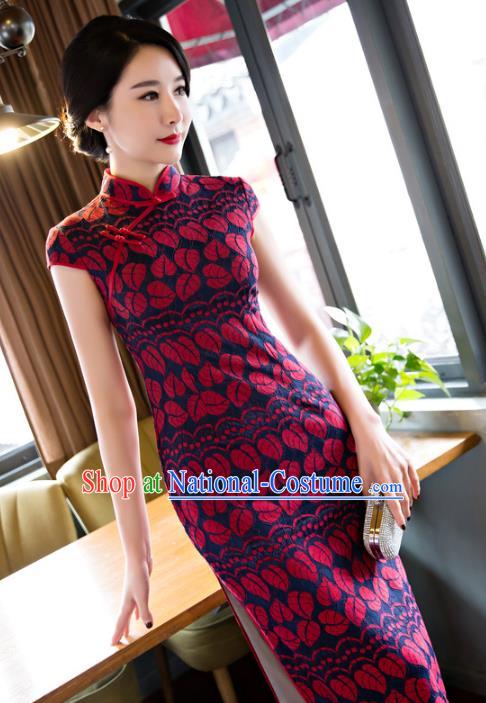 Traditional Ancient Chinese Young Women Cheongsam Dress Republic of China Tangsuit Stand Collar Blouse Dress Tang Suit Clothing