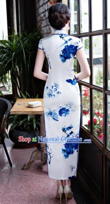 Traditional Ancient Chinese Young Women Cheongsam Dress Republic of China Tangsuit Stand Collar Blouse Dress Tang Suit Clothing