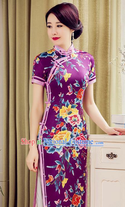 Traditional Ancient Chinese Young Women Cheongsam Dress Republic of China Tangsuit Stand Collar Blouse Dress Tang Suit Clothing