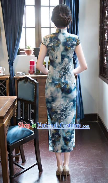 Traditional Ancient Chinese Young Women Cheongsam Dress Republic of China Tangsuit Stand Collar Blouse Dress Tang Suit Clothing