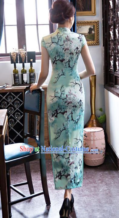 Traditional Ancient Chinese Young Women Cheongsam Dress Republic of China Tangsuit Stand Collar Blouse Dress Tang Suit Clothing