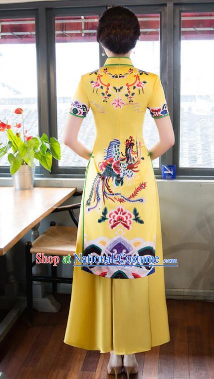 Traditional Ancient Chinese Young Women Cheongsam Dress Republic of China Tangsuit Stand Collar Blouse Dress Tang Suit Clothing