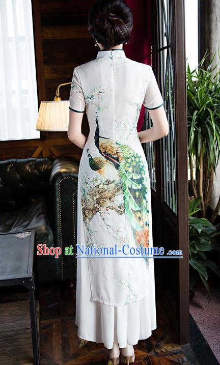 Traditional Ancient Chinese Young Women Cheongsam Dress Republic of China Tangsuit Stand Collar Blouse Dress Tang Suit Clothing