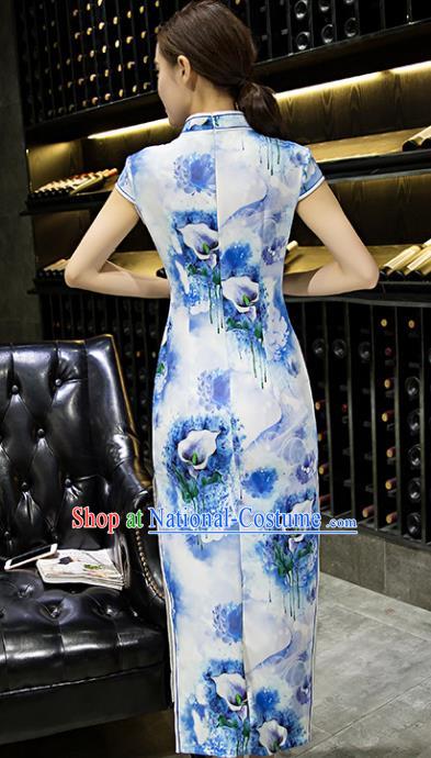 Traditional Ancient Chinese Young Women Cheongsam Dress Republic of China Tangsuit Stand Collar Blouse Dress Tang Suit Clothing